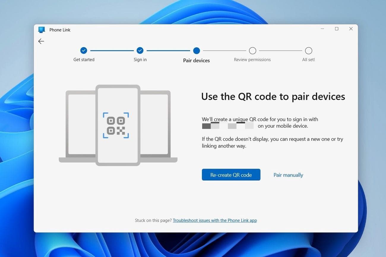 Σύνδεσμος τηλεφώνου - σάρωση δημιουργημένου κωδικού QR