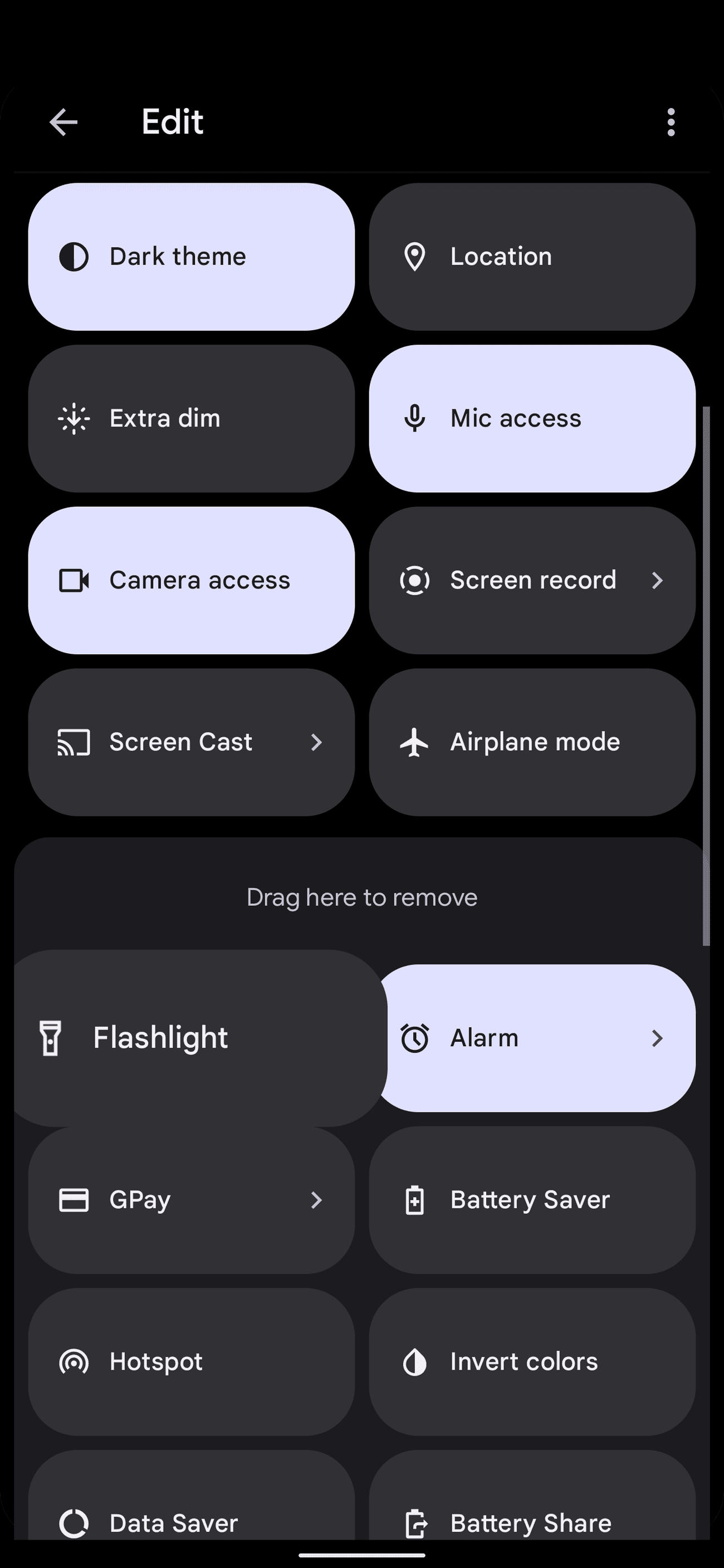 Βρείτε το πλακίδιο Flashlight για να μετακινήσετε το γρήγορο πλακίδιο στο Android