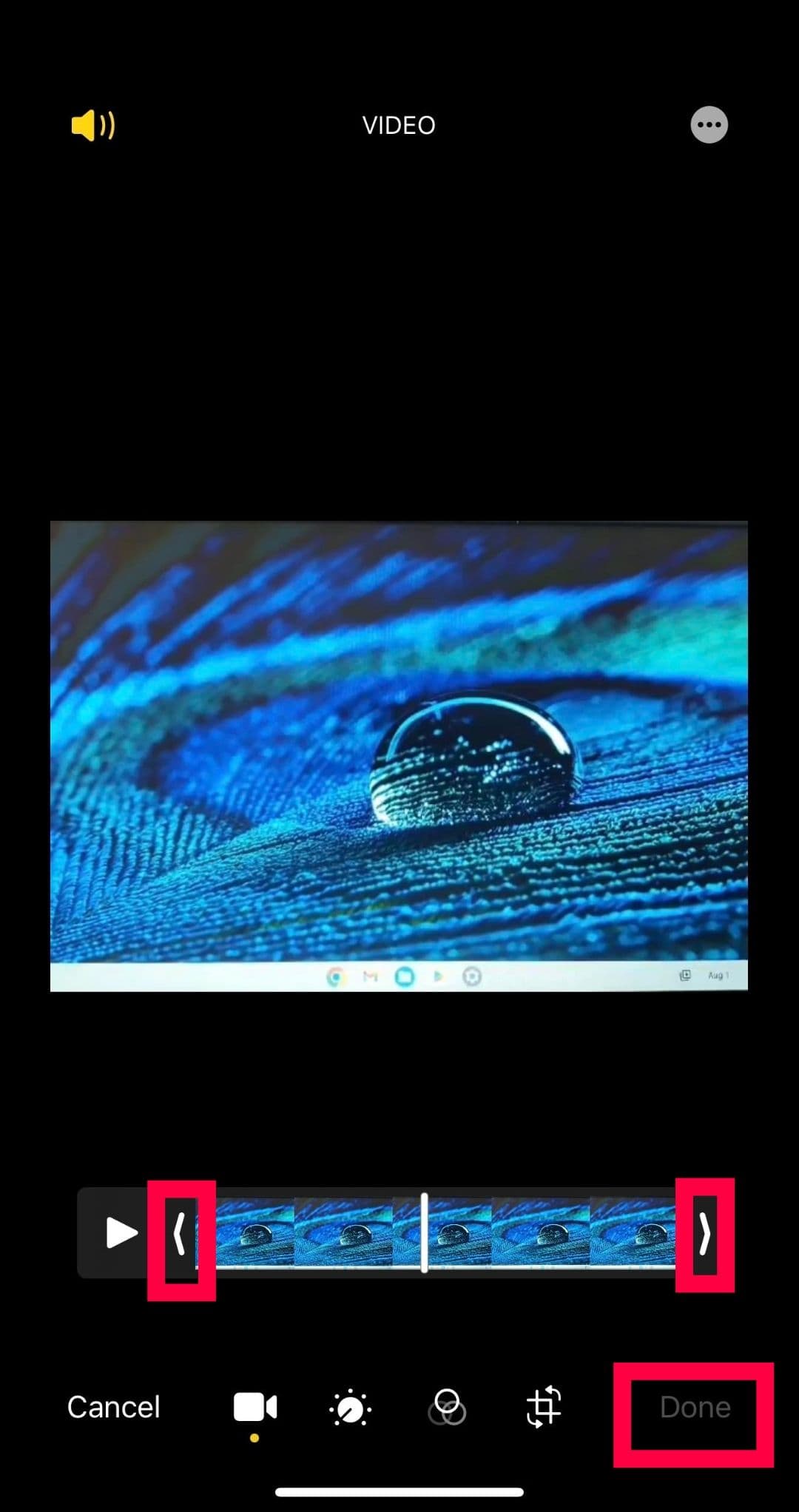 Η λειτουργία περικοπής στο πρόγραμμα επεξεργασίας βίντεο IOS