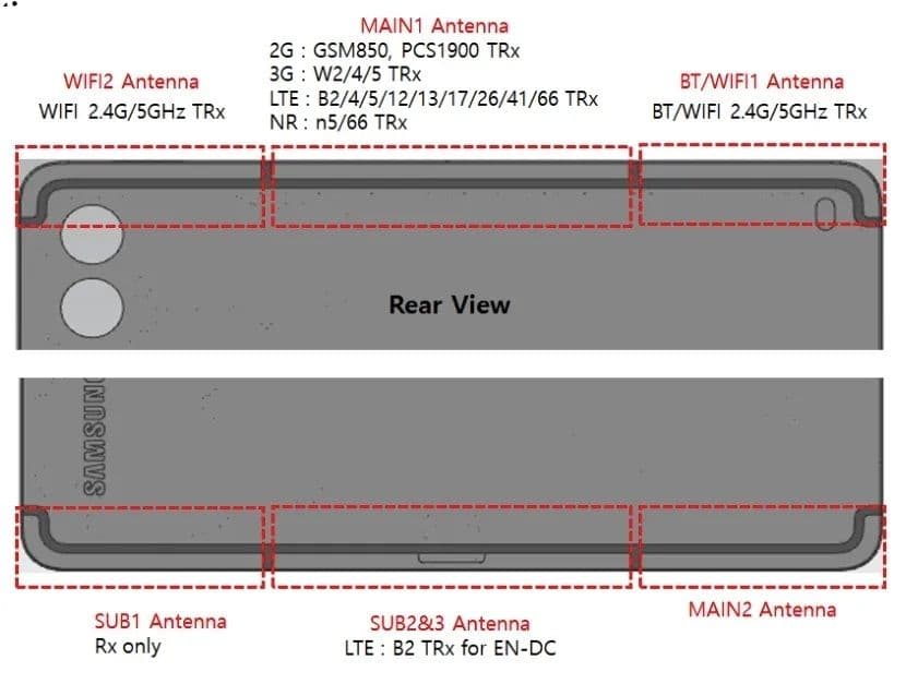 Σήμανση κεραίας Samsung Galaxy Tab S9 FE FCC