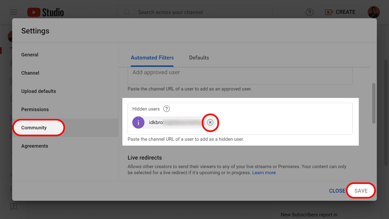 Κατάργηση αποκλεισμού χρήστη YouTube από το να σχολιάζει τα βίντεό σας
