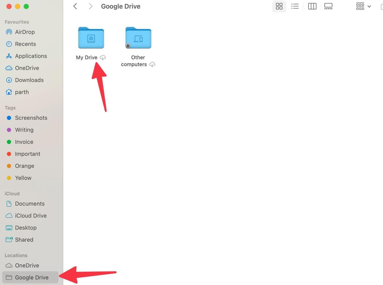βρείτε το Google Drive στο Mac Finder
