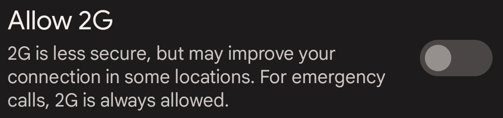 Εναλλαγή συνδεσιμότητας 2G στο Android 13