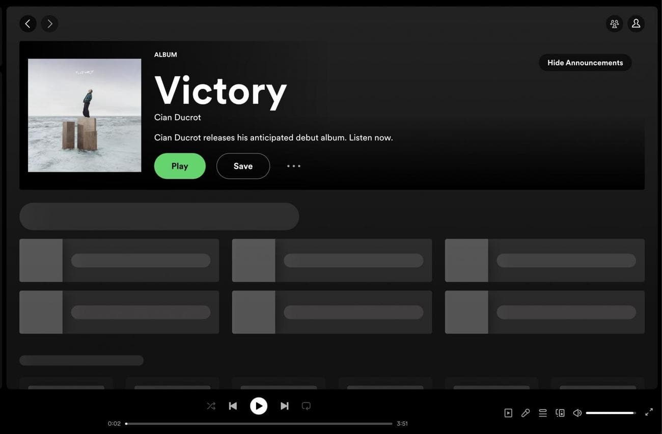 Φόρτωση οθόνης Spotify για πάντα