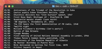 ημερολογιακές ημερομηνίες τερματικού