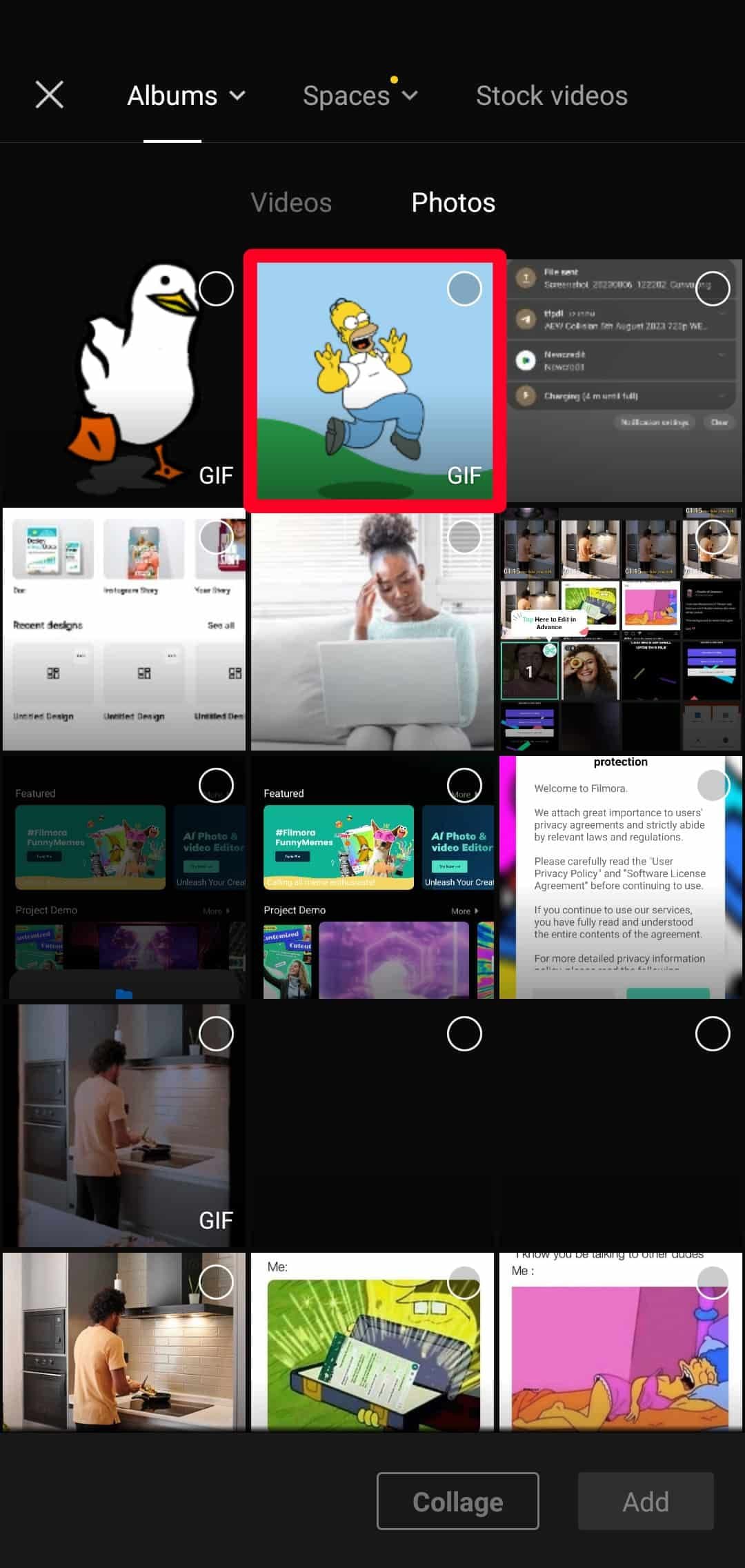 Μεταφόρτωση GIF στην εφαρμογή για κινητά CapCut