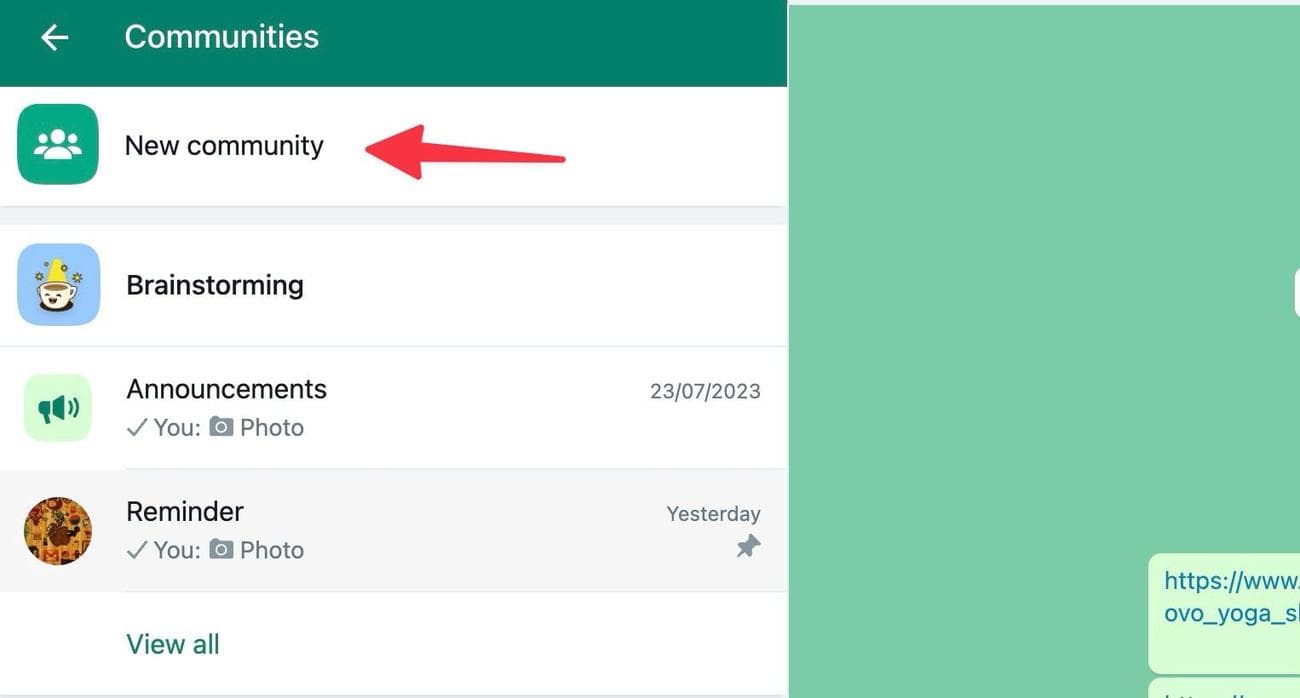 new WhatsApp community on desktop