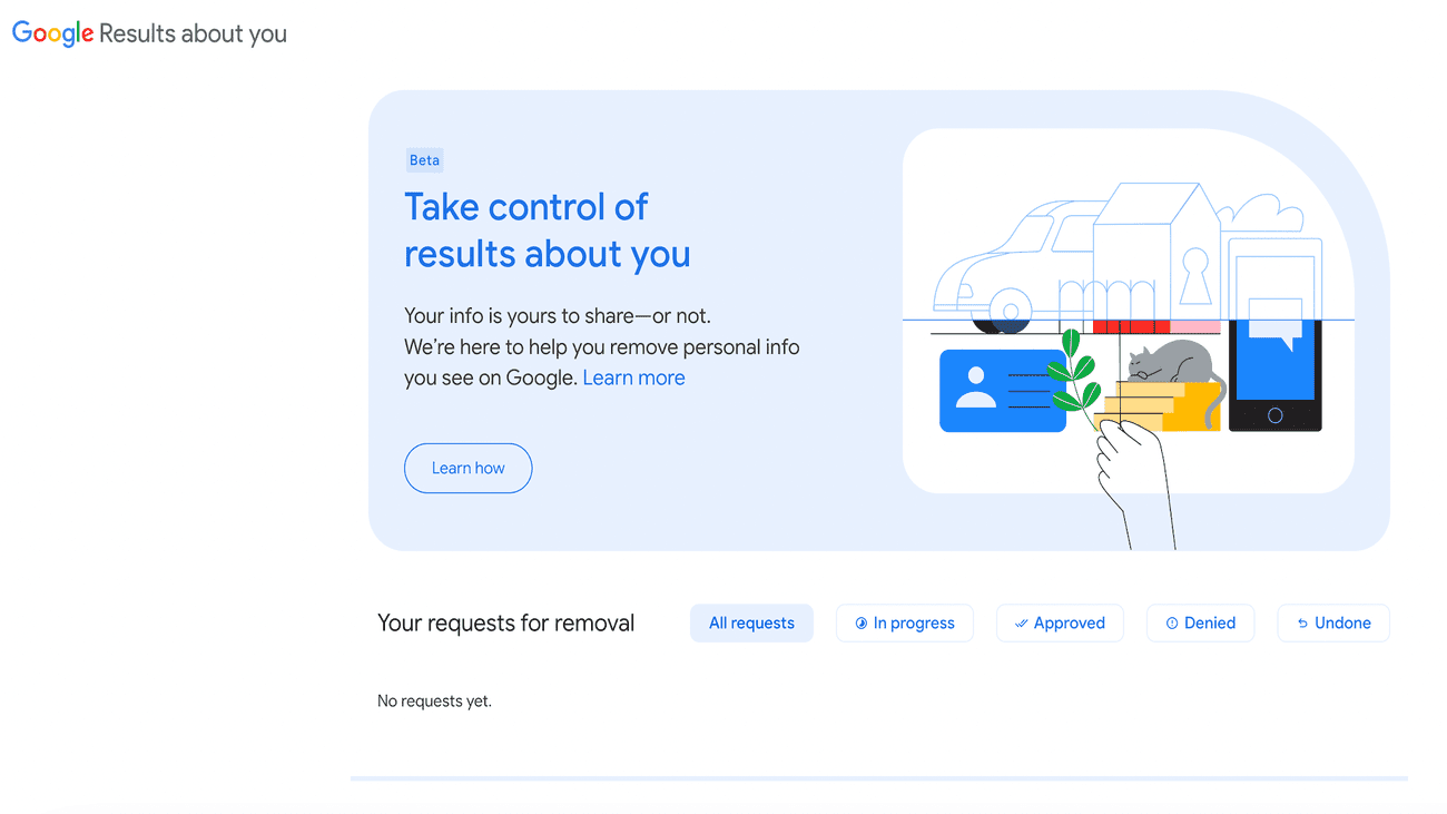 google's results about you page