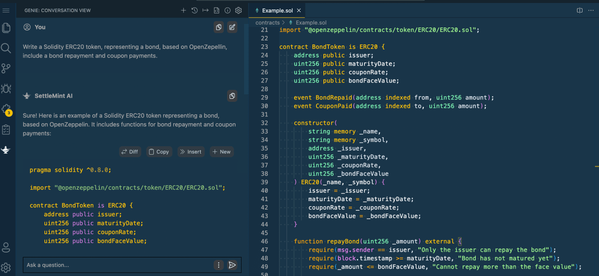 Ο βοηθός AI της SettleMint στοχεύει να βοηθήσει τους προγραμματιστές web3 να συντάξουν καλύτερα έξυπνα συμβόλαια
