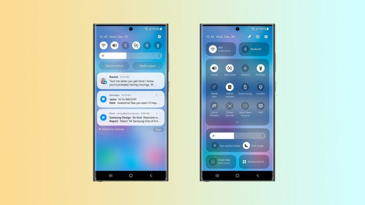 Samsung One UI 6.0 Update Quick Settings Toggles Notifications