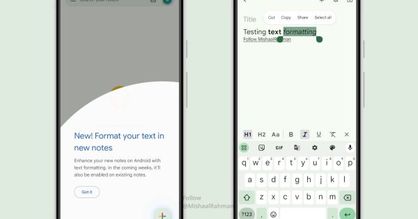 Χαρείτε, το Google Keep αποκτά μορφοποίηση κειμένου

