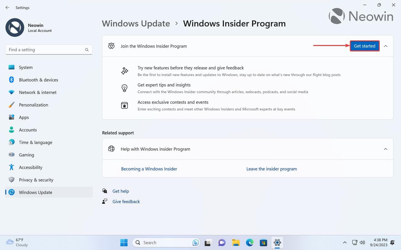Ένα στιγμιότυπο οθόνης του Windows Update στα Windows 11
