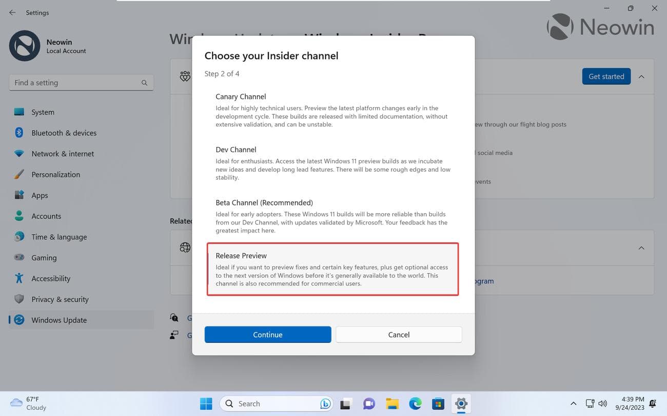 Ένα στιγμιότυπο οθόνης του Windows Update στα Windows 11