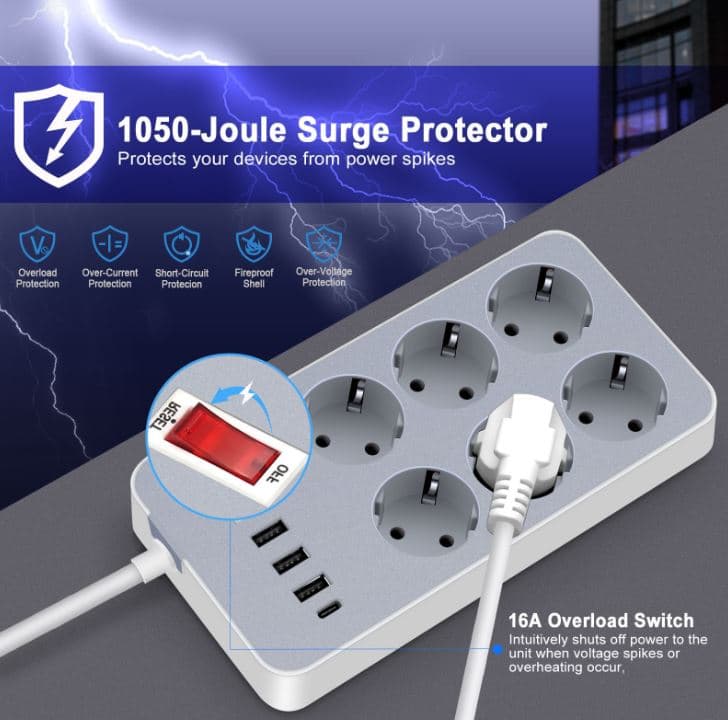 , [ΣΟΥΠΕΡ ΤΙΜΗ] Εξαιρετικό πολύπριζο με 6 θέσεις σουκο, 3 USB και 1 Type-C στα 11€!, TechWar.gr