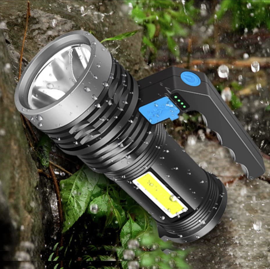 [11.8€ ΟΙ ΔΥΟ!] XANES P500: Φακός προβολέας με διπλό COB LED και ενσωματωμένη επαναφορτιζόμενη μπαταρία.