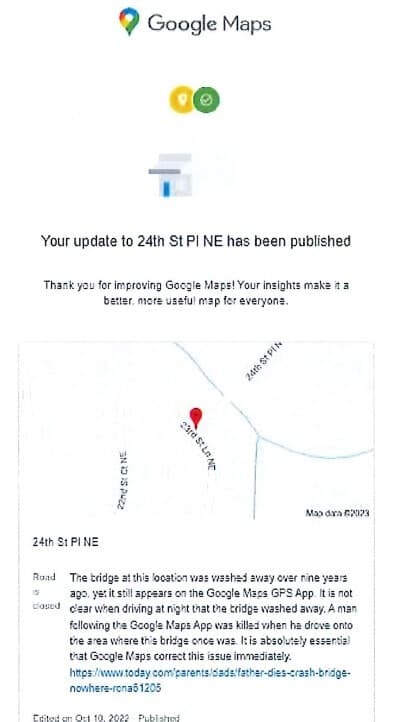 , Η οικογένεια μηνύει την Google και άλλους ισχυριζόμενους ότι η εφαρμογή Χάρτες οδήγησε τον σύζυγό του στο θάνατο, TechWar.gr