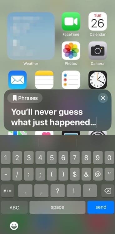 Πληκτρολογώντας μια φράση χρησιμοποιώντας Ζωντανή Ομιλία