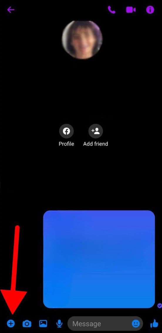 Μενού επιλογών συνομιλίας Messenger