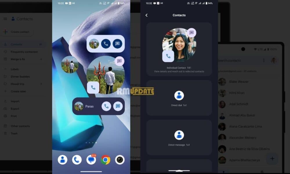 Google Contact Widgets