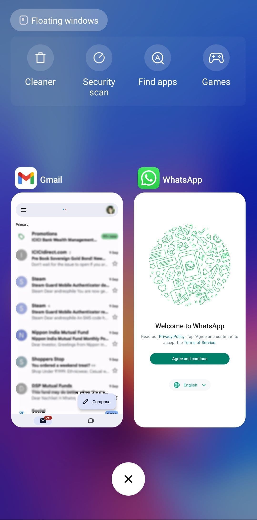 Στιγμιότυπο οθόνης επισκόπησης πολλαπλών εργασιών