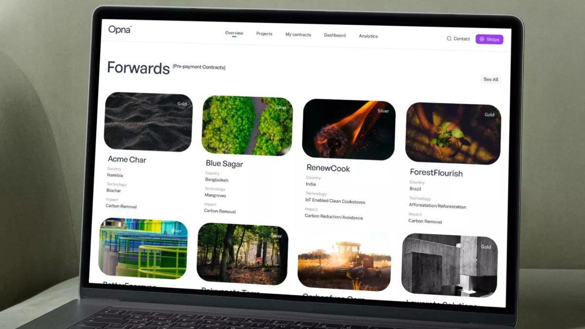 Η Opna θέλει να βοηθήσει τις εταιρείες να χτυπήσουν το «καθαρό μηδέν» βρίσκοντας και χρηματοδοτώντας έργα άνθρακα
