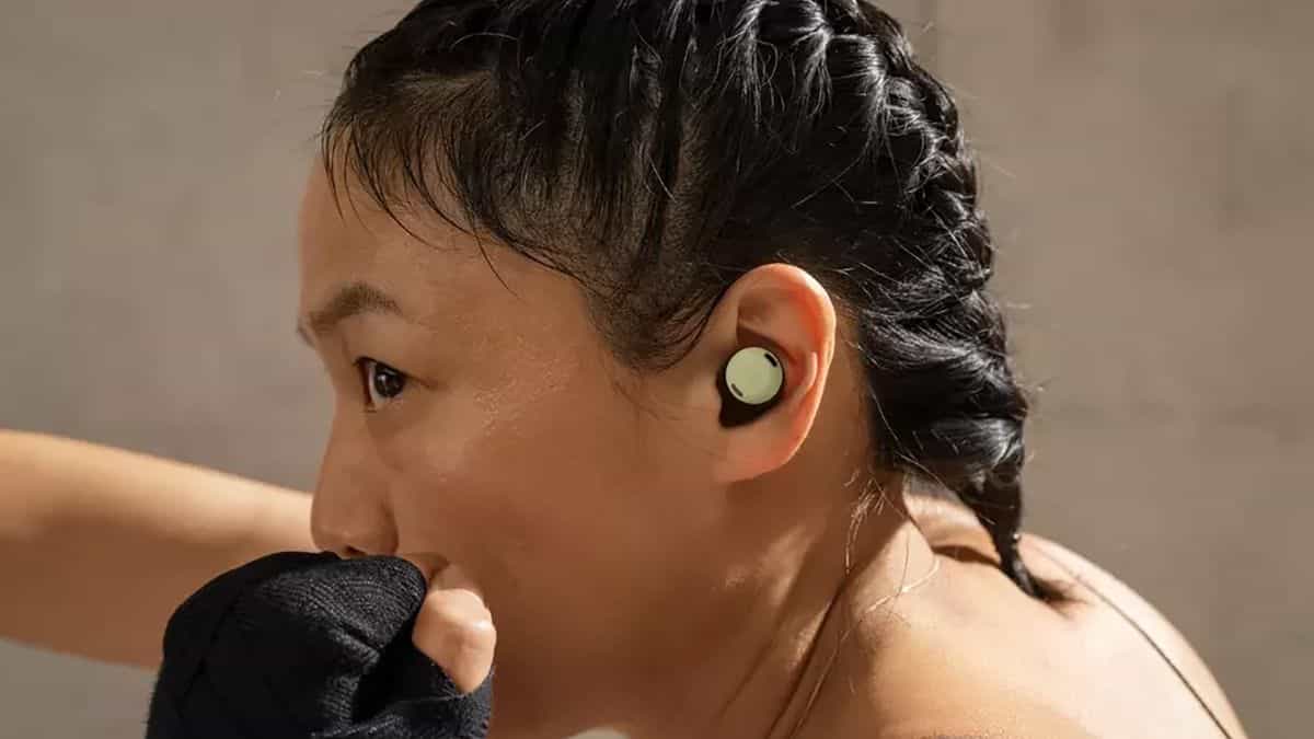 The Pixel Buds Pro being worn
