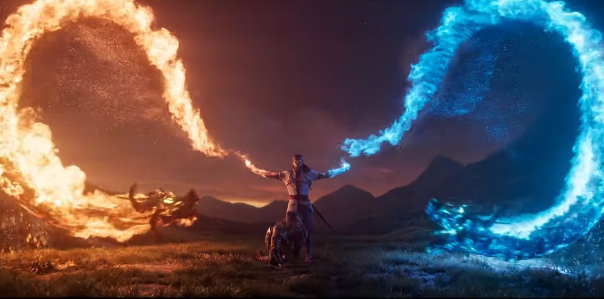 Screenshot of Fire God Liu Kang in action.