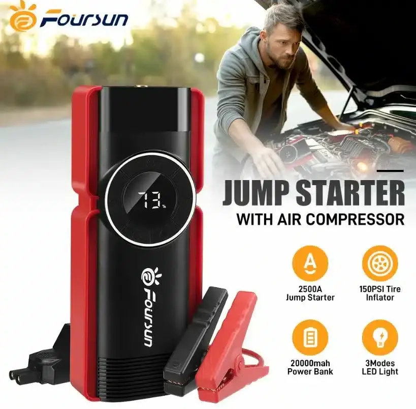 [ΠΟΛΥΕΡΓΑΛΕΙΟ] Foursun JA02 - Jump Starter με 20.000mAh μπαταρία αλλά φουσκώνει και λάστιχα και στοιχίζει μόλις 70€!!