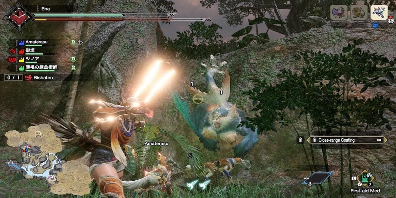 Πολεμώντας ένα αφεντικό στο Monster Hunter Rise