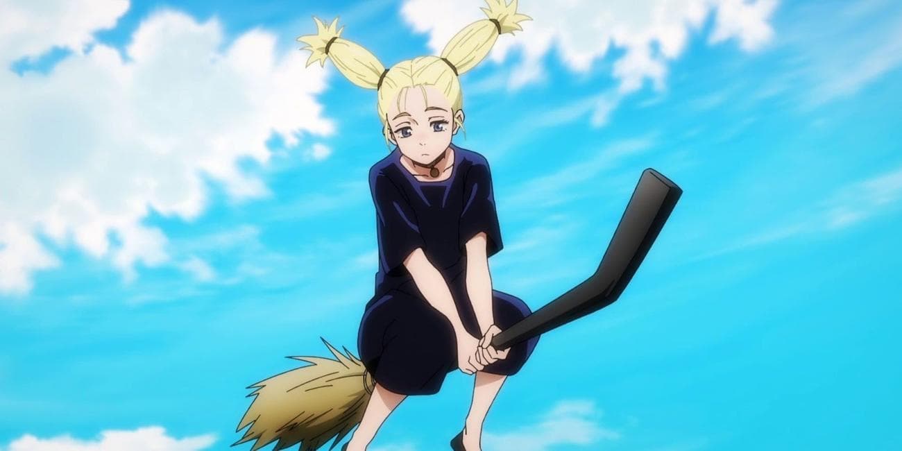 Jujutsu Kaisen Momo Nishiya On Broom Flying