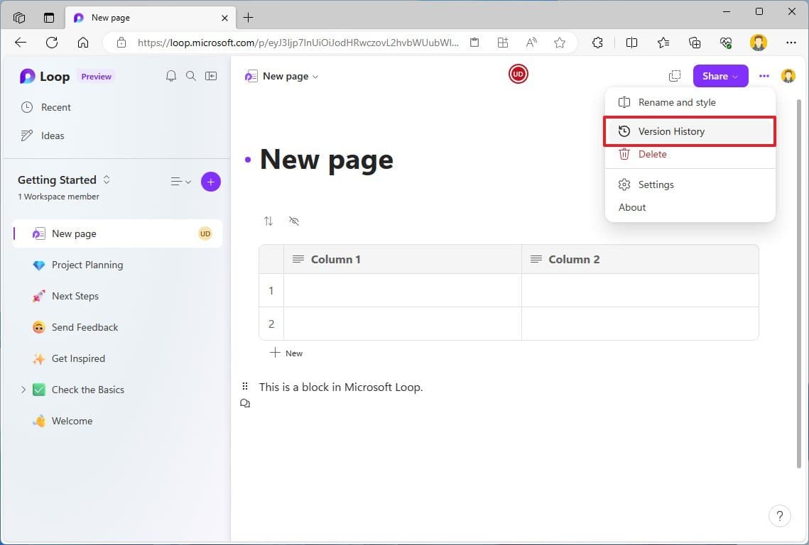 Επιλογή ιστορικού βρόχου
