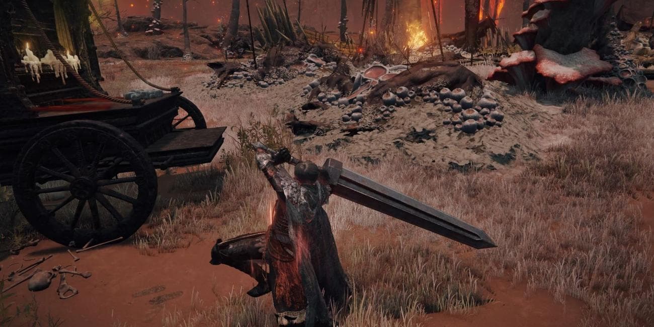 Elden Ring Greatsword που χρησιμοποιείται από τον παίκτη