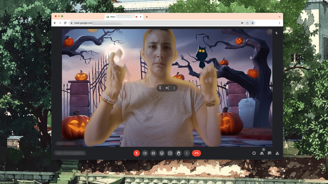 Άτομο που χρησιμοποιεί χειρονομίες στο Google Meet