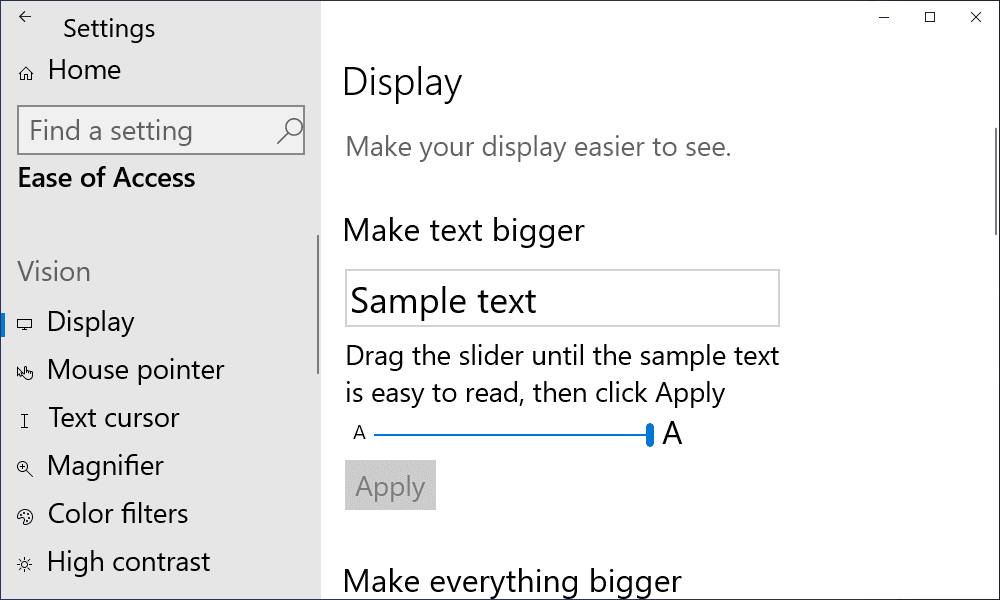 Τεράστιο κείμενο στα Windows. 