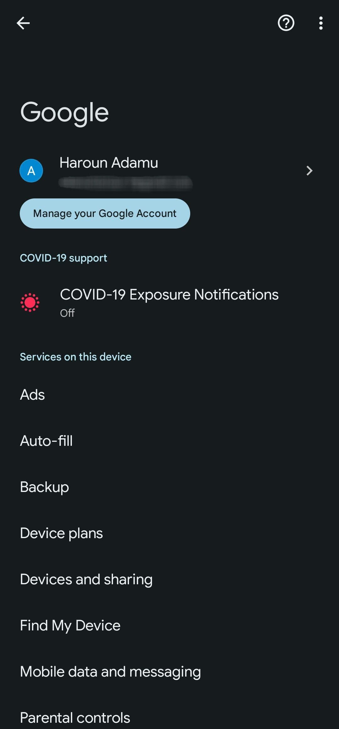 Ρυθμίσεις Google στο Android