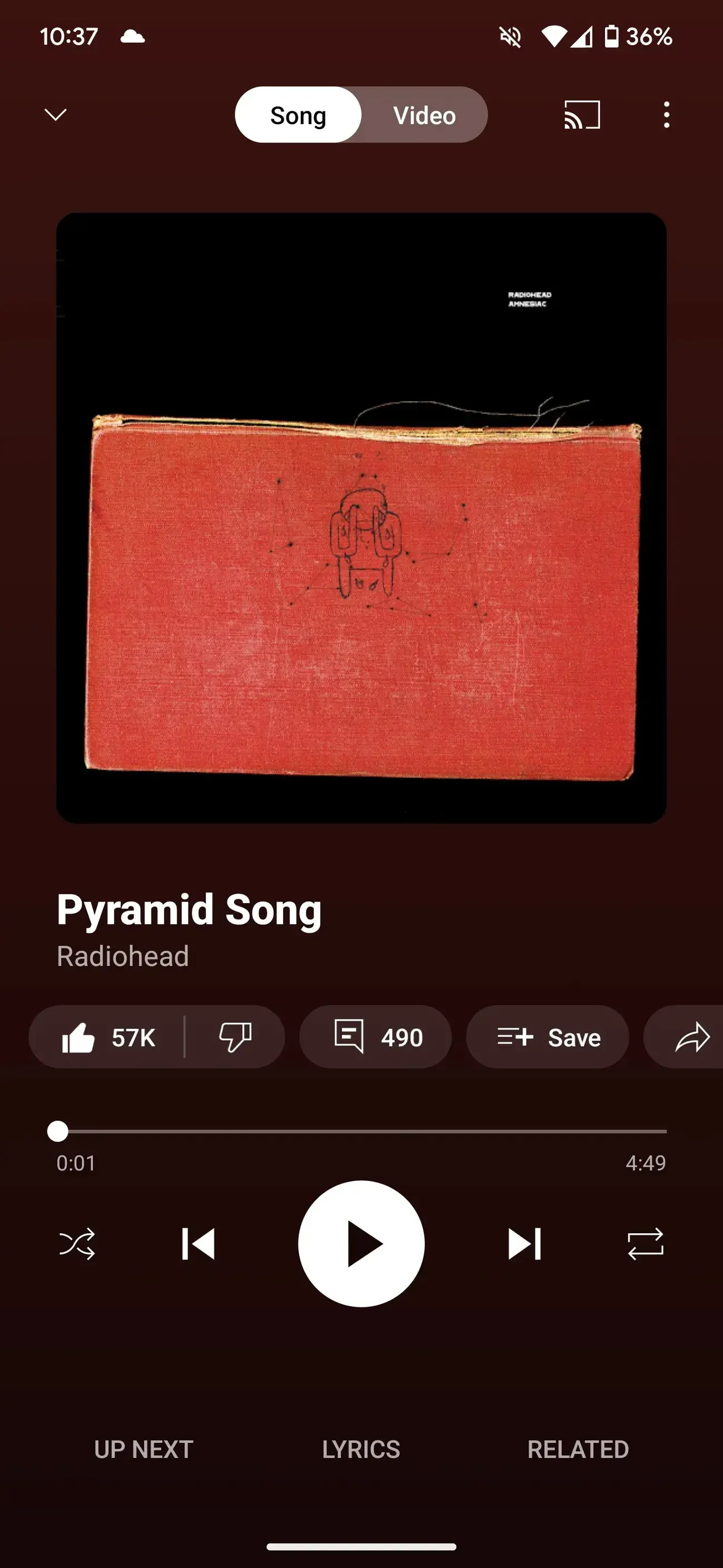 Διαβάθμιση YouTube Music Now Playing