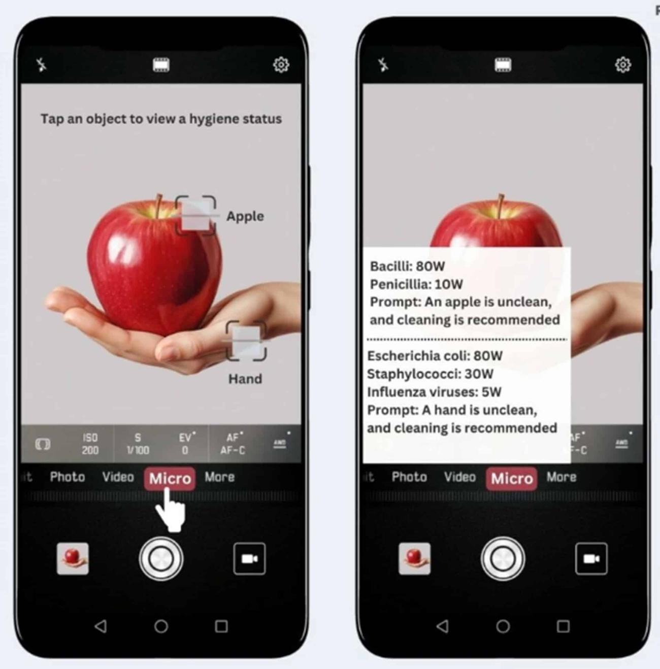 Η Huawei φέρνει λειτουργία κάμερας η οποία μπορεί να μεγεθύνει έως 400 φορές και να αναλύσει τα βακτήρια στις επιφάνειες