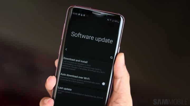Galaxy s9 software update