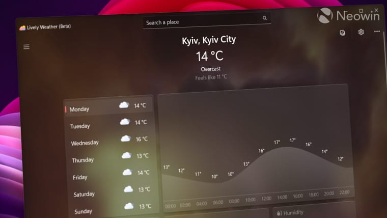 Το Lively Weather είναι μια εκπληκτική εναλλακτική λύση στη στοκ εφαρμογή καιρού των Windows 11
