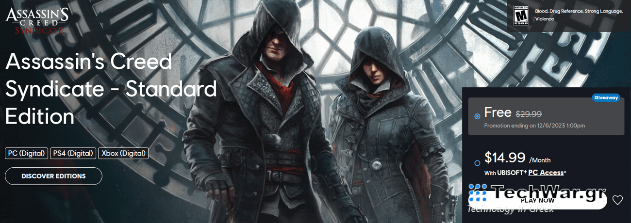 Assassin’s Creed Syndicate, Η Ubisoft Χαρίζει το Assassin’s Creed Syndicate: Κατεβάστε το Τώρα!, TechWar.gr