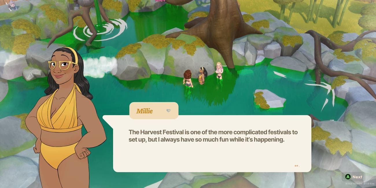 Η Millie στις θερμές πηγές στο Coral Island