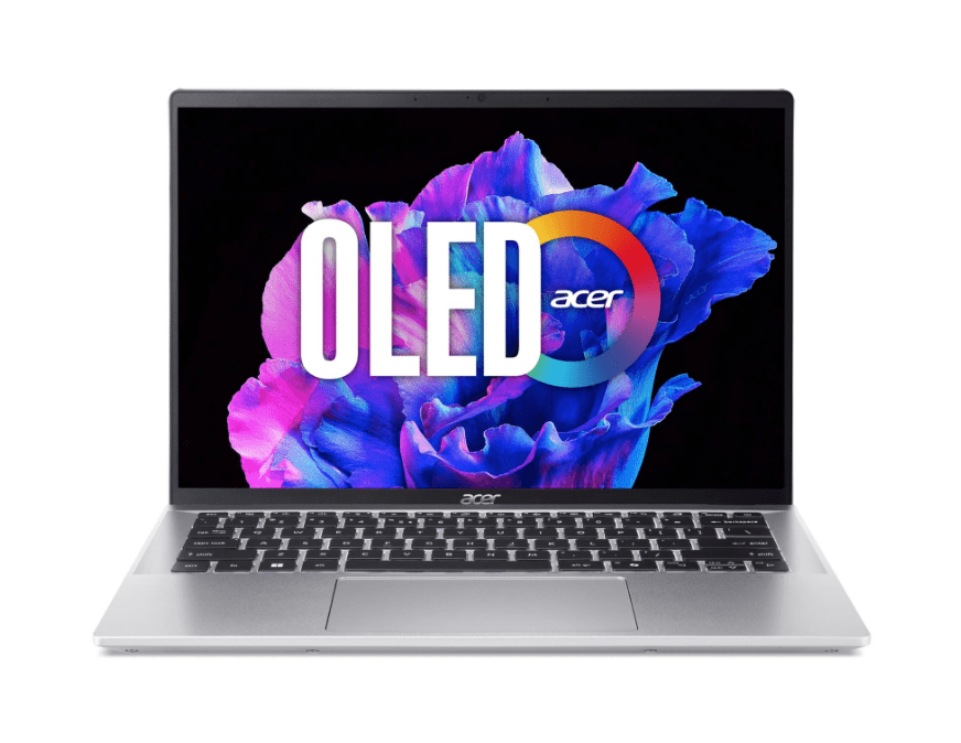 Ένα φορητό υπολογιστή σε λευκό φόντο. 