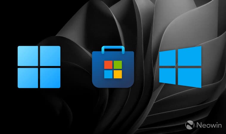 The Microsoft Store logo alongside Windows 10 and 11 logos