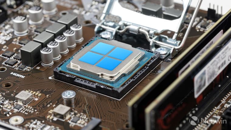 An Intel processor with a Windows 11 logo on its IHS