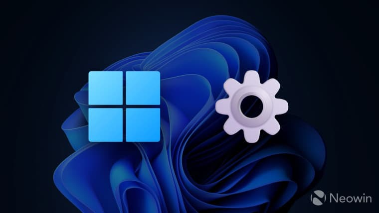 A Windows 11 logo next to a gear emoji