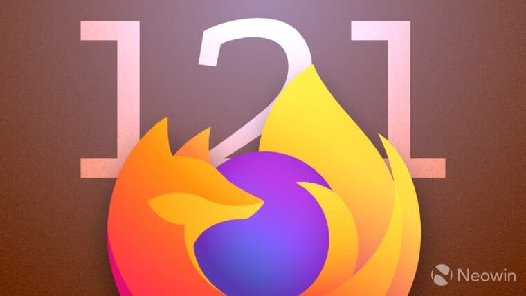 Firefox logo with number 121 behind it
