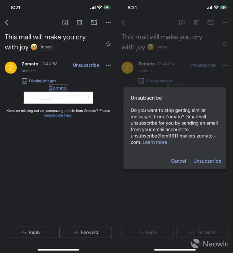 Το Gmail για iOS διευκολύνει την απεγγραφή από ανεπιθύμητα μηνύματα ηλεκτρονικού ταχυδρομείου, Το Gmail για iOS διευκολύνει την απεγγραφή από ανεπιθύμητα μηνύματα ηλεκτρονικού ταχυδρομείου, TechWar.gr