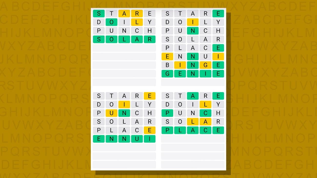 Quordle σήμερα - υποδείξεις και απαντήσεις για την Κυριακή 17 Δεκεμβρίου (παιχνίδι #692), Quordle σήμερα – υποδείξεις και απαντήσεις για την Κυριακή 17 Δεκεμβρίου (παιχνίδι #692), TechWar.gr