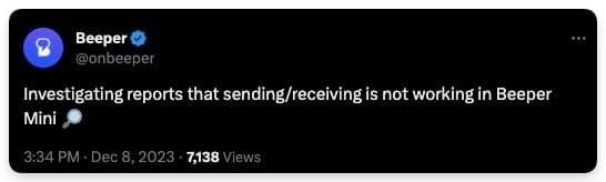 Το Beeper Mini είναι προς το παρόν απενεργοποιημένο, πιθανόν να έχει κλείσει από την Apple (Ενημέρωση: λειτουργεί μερικώς), Το Beeper Mini είναι προς το παρόν απενεργοποιημένο, πιθανόν να έχει κλείσει από την Apple (Ενημέρωση: λειτουργεί μερικώς), TechWar.gr